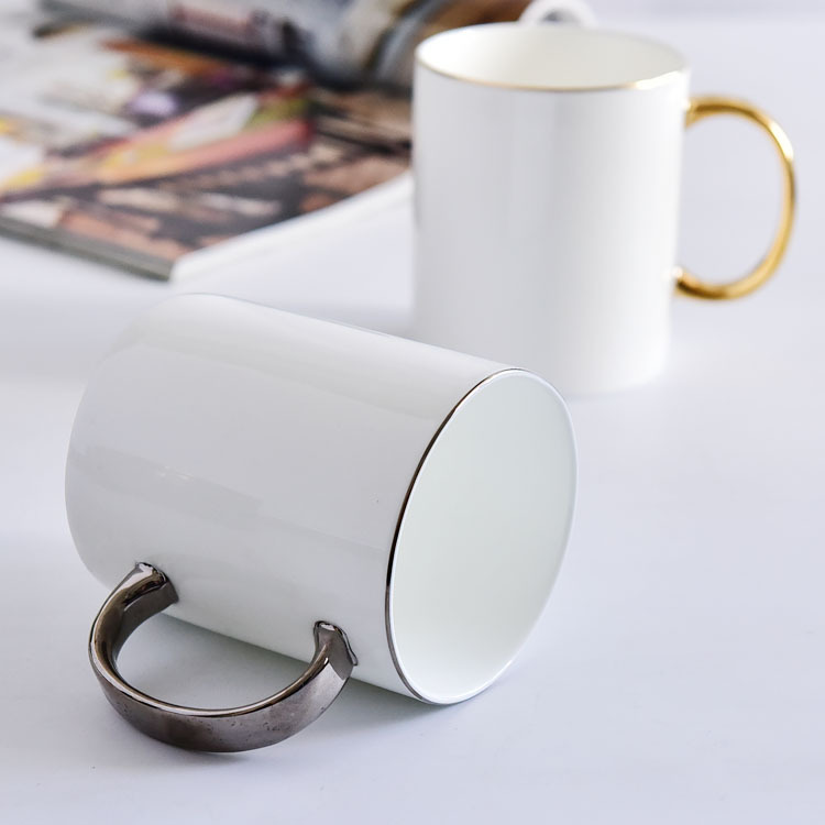 C Handle Gild Porcelain Mug