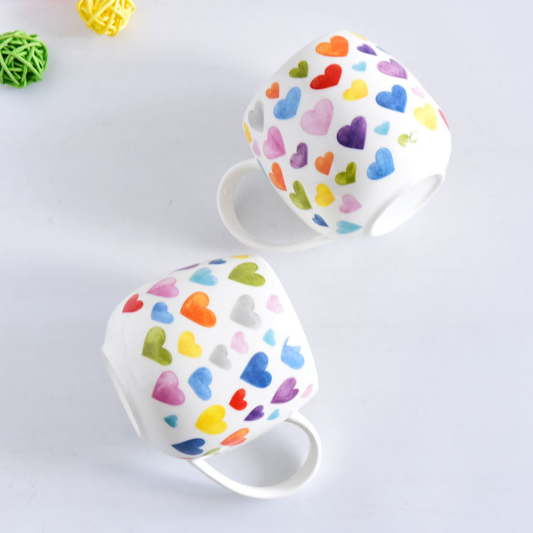 Customizable Creative Heart-shaped Cartoon Large Belly Mug