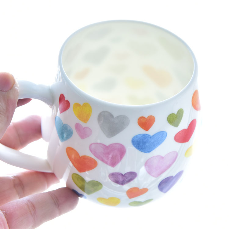 Customizable Creative Heart-shaped Cartoon Large Belly Mug