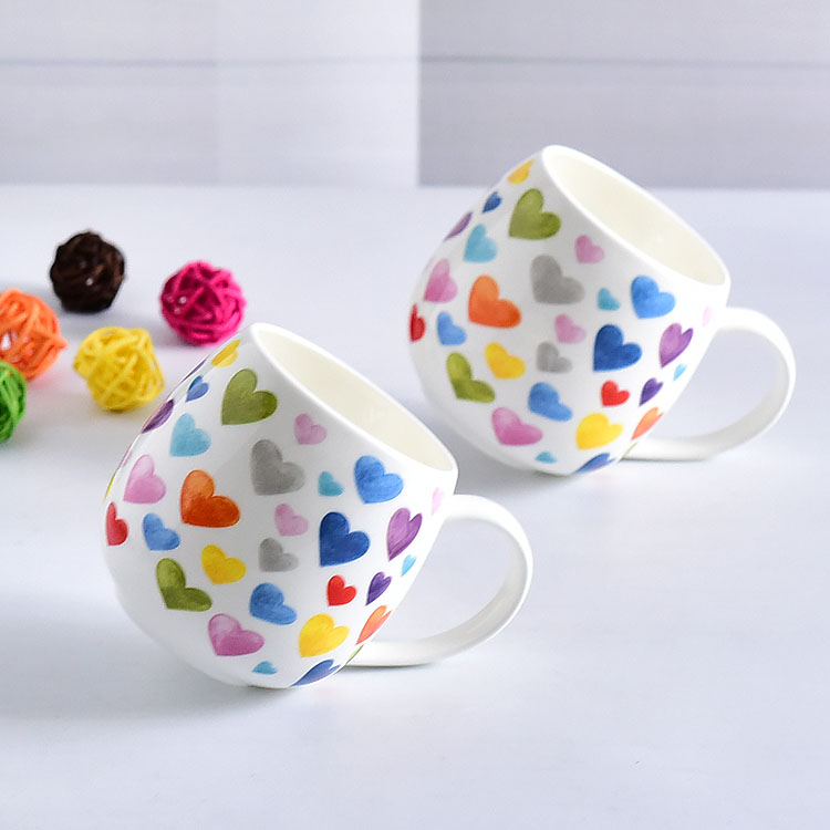 Customizable Creative Heart-shaped Cartoon Large Belly Mug