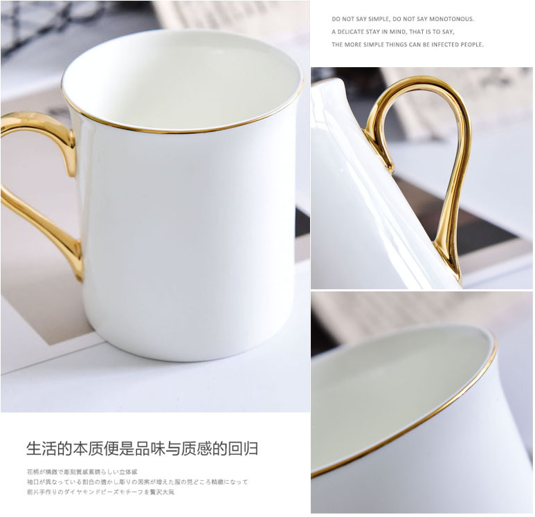 Customizable Golden Handle Advertising Porcelain Mug