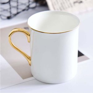 Customizable Golden Handle Advertising Porcelain Mug