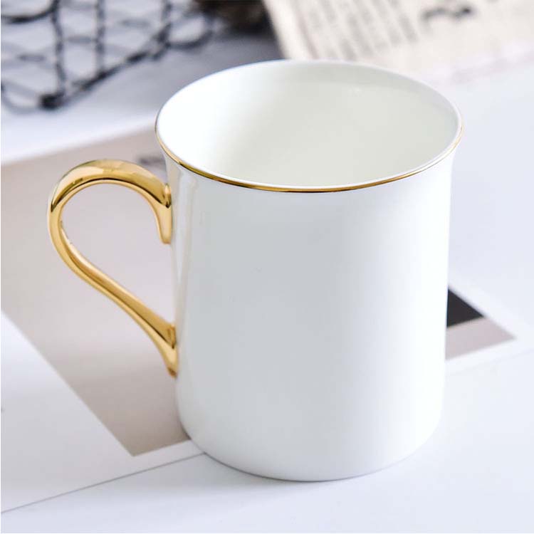 Customizable Golden Handle Advertising Porcelain Mug