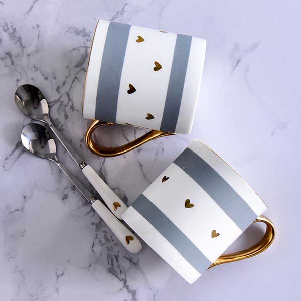 Customizable Golden Handle Porcelain Mug