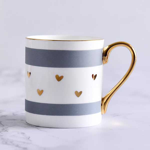 Customizable Golden Handle Porcelain Mug