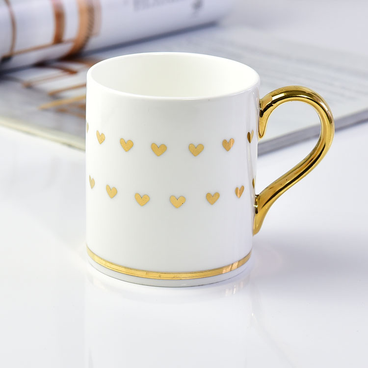 Golden Handle Porcelain Mug 2
