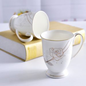 Golden Rimmed Royal Porcelain Mug