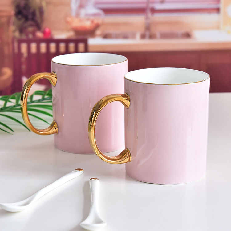 Pink Glazed Porcelain Mug