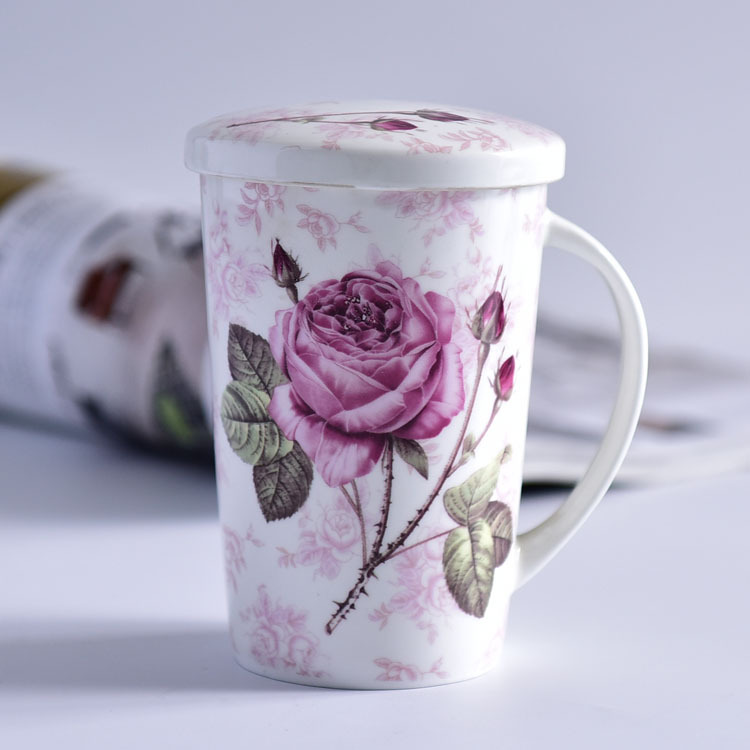 Porcelain Covered Cup or Creative High Capacity Porcelain Mug