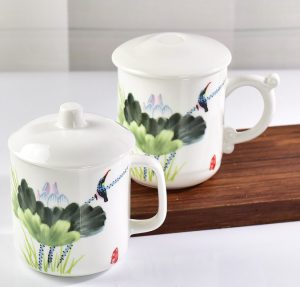 Porcelain Tea Cup Hand-drawing Bone China Mug Creative Office Meeting Cup