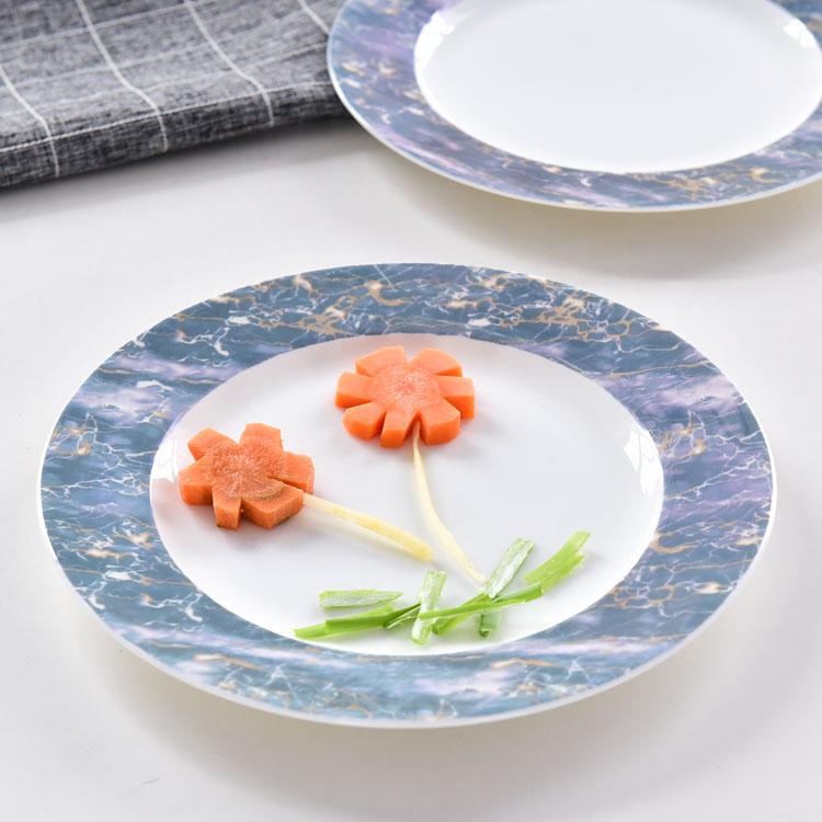 8 Inch Marble Pattern Porcelain Flat Plate