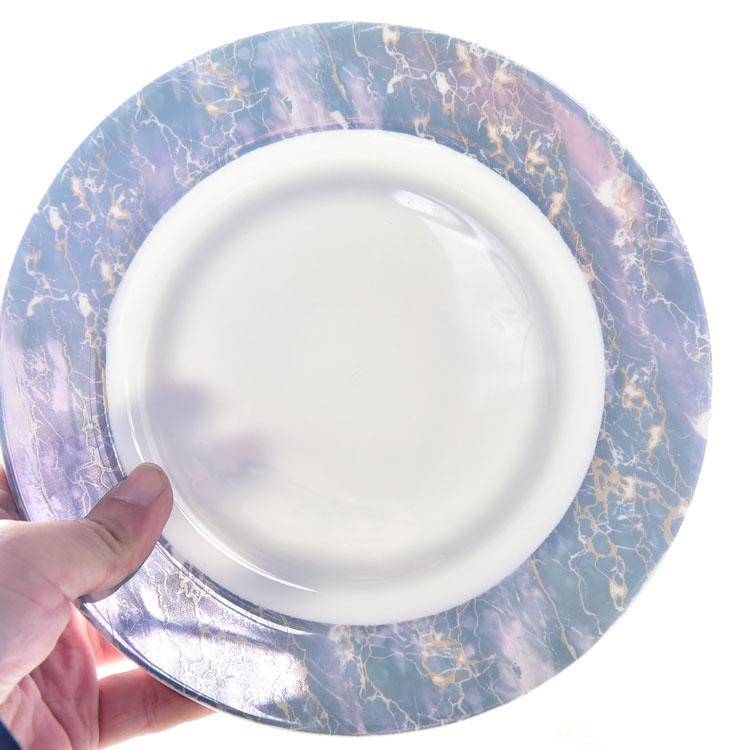 8 Inch Marble Pattern Porcelain Flat Plate