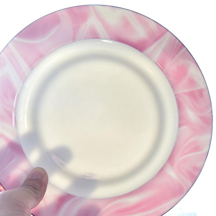 8 Inch Pink Charm Porcelain Flat Plate
