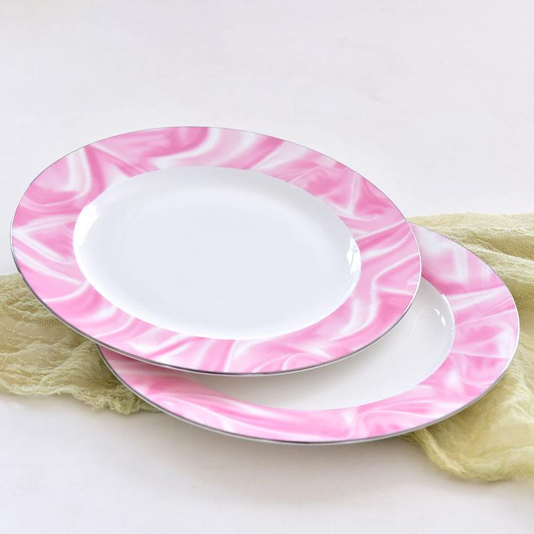 8 Inch Pink Charm Porcelain Flat Plate