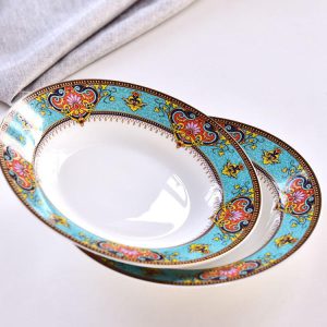 Bangkok Style 8 Inch Porcelain Flat Plate