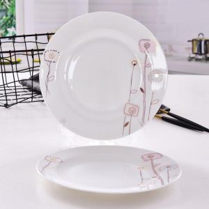 Chic Lifestyle 8 Inch Porcelain Flat Plate Customizable Porcelain Dinnerware