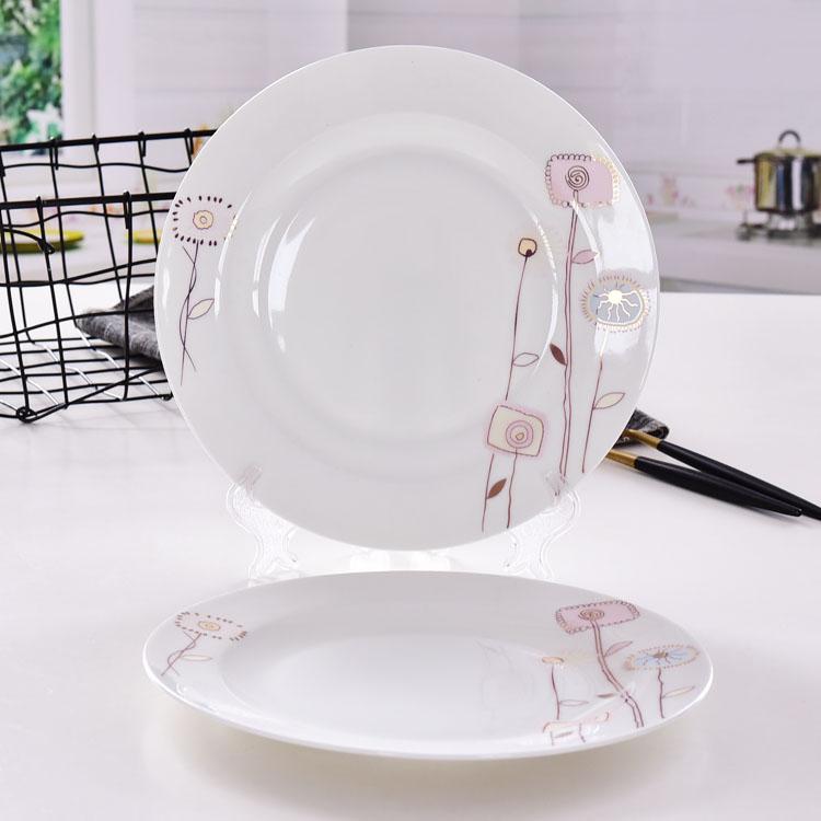 Chic Lifestyle 8 Inch Porcelain Flat Plate Customizable Porcelain Dinnerware