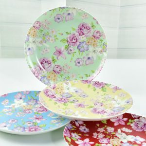 Customizable Full of Flowers 8 Inch Porcelain Moonlight Plate