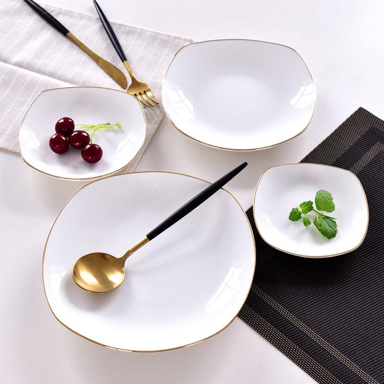 Golden Rimmed a Glimpse Moonlight Porcelain Plate