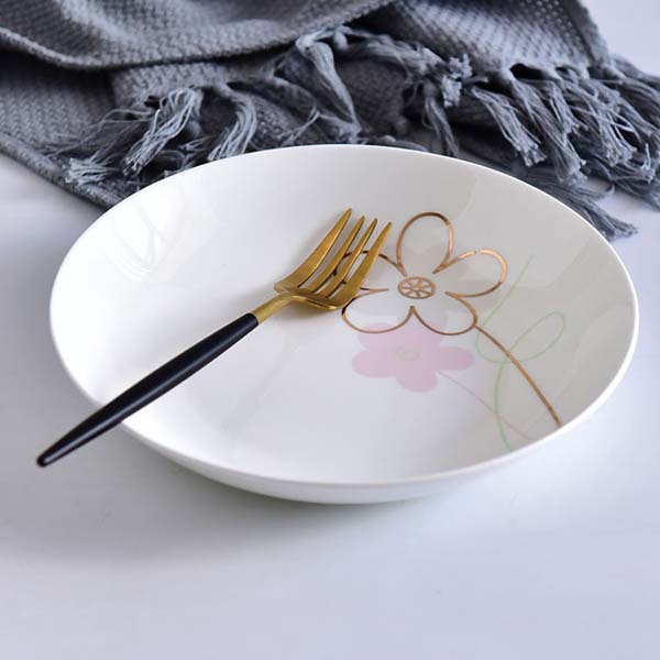 Porcelain 8 Inch Meal Plate Dinnerware
