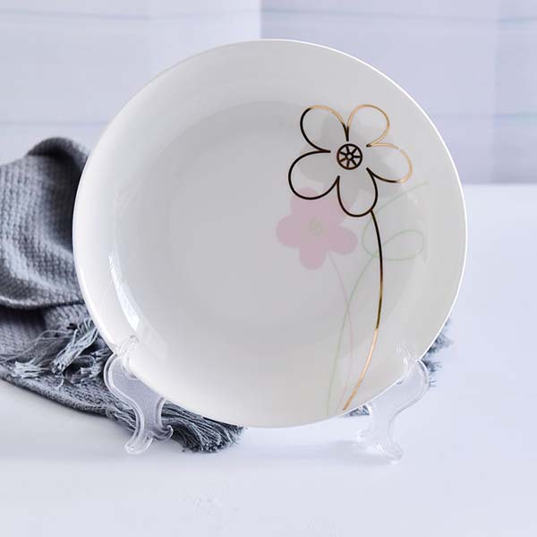 Porcelain 8 Inch Meal Plate Dinnerware
