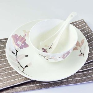 Porcelain Bowl Plate Spoon Dinnerware