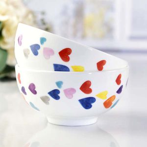 Porcelain Dinnerware 4.5 Inch Cartoon Lovely Heart-shaped Rice Bowl