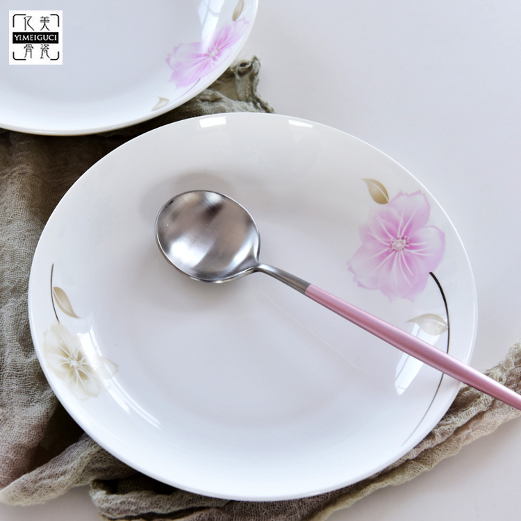 Porcelain Dinnerware Customizable Logo 8 Inch Porcelain Meal Plate