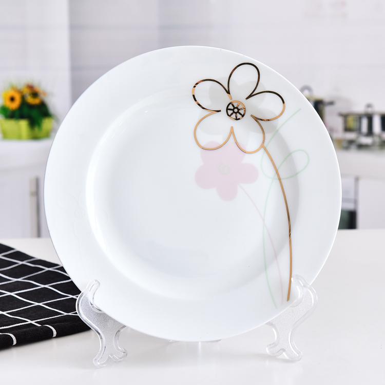 Porcelain Dinnerware Elegant Lady 8 Inch Flat Plate