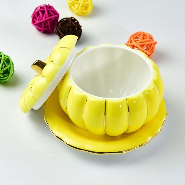 Porcelain Mini Color Glazed Pumpkin Stew Bowl