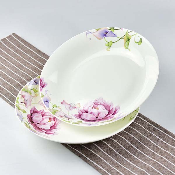 Porcelain Pink Rose 8 Inch Meal Plate