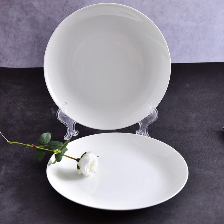 Pure White 8 Inch Moonlight Porcelain Flat Plate