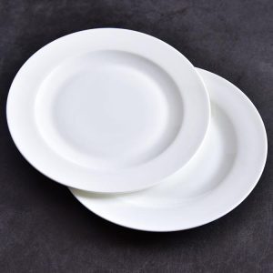 Pure White 8 Inch Porcelain Flat Plate