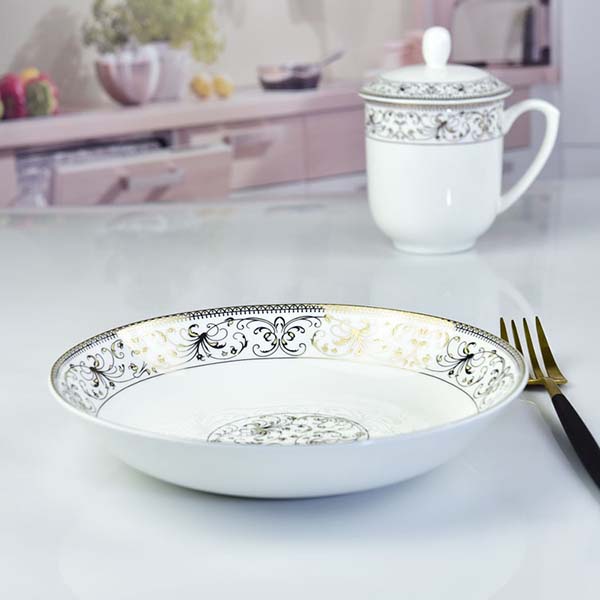 Sun Island 8 Inch Meal Plate Customizable Porcelain Dinnerware