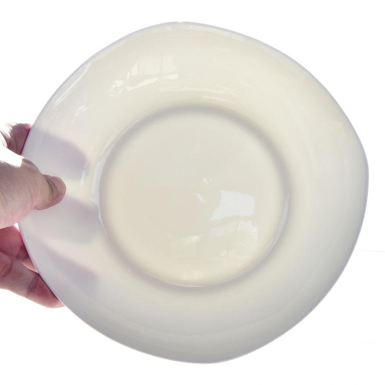 White 8 Inch a Glimpse Moonlight Porcelain Plate