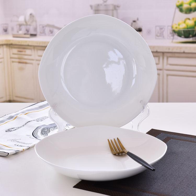 White 8 Inch a Glimpse Moonlight Porcelain Plate