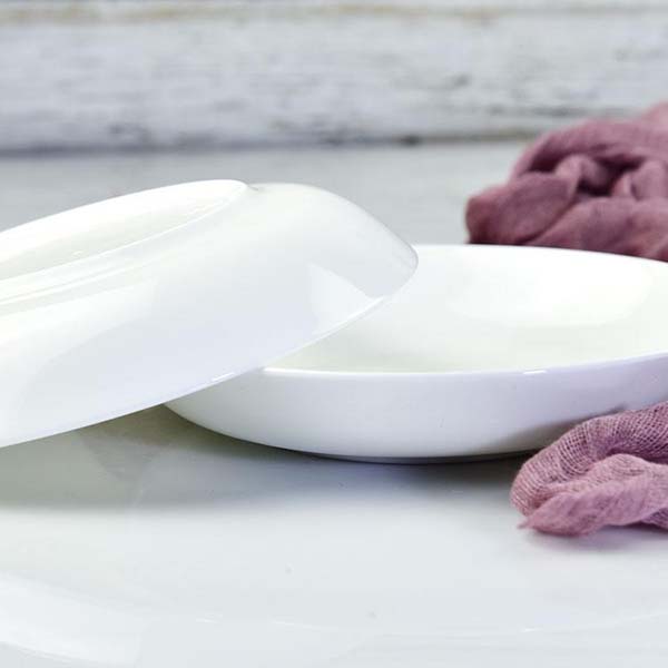 White 8 Inch Porcelain Meal Plate